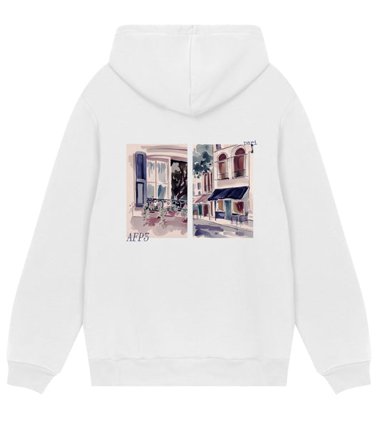 Hoodie "window of pari" white - AFP3